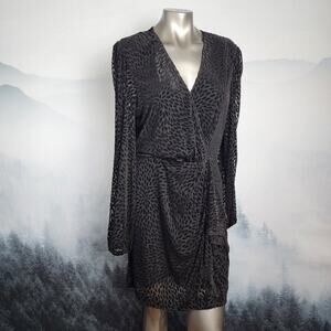 NWT Ramy Brook Aman Burnout Black Velvet Minidress | Women's XL